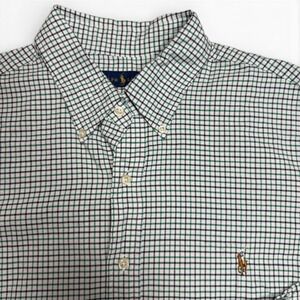 Ralph Lauren Mens XL Green Black Tattersall Check Button Down Shirt Long Sleeve
